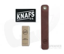 Knafs Leather Honing Strop and Compound Kit for Pocket Knives