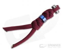 Chris Reeve Large Inkosi Lanyard Burgundy with Blue Bead