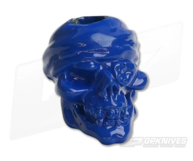 Schmuckatelli One-Eyed Jack Skull Bead Blue Powder Coat 3 Schmuckatelli One-Eyed Jack Skull Bead Blue Powder Coat