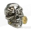 Schmuckatelli Rose Skull Bead 2-Tone Rhodium & Gold Pewter -Cheap Knife Accessories Store r2arag 1