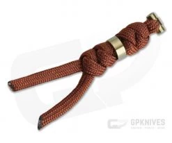 Chris Reeve Small Sebenza 31 Lanyard Rust with Gold Bead