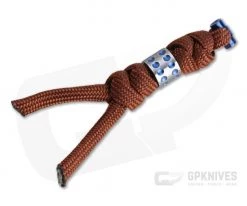Chris Reeve Small Sebenza 31 Lanyard Rust with Blue Dot Bead