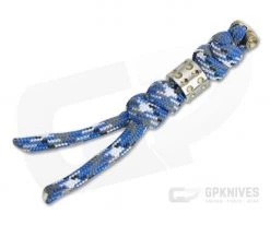 Chris Reeve Small Sebenza 31 Lanyard Bucky Blue with Gold Dot Bead