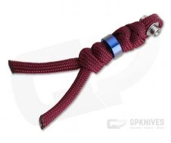 Chris Reeve Small Inkosi Lanyard Burgundy with Blue Bead