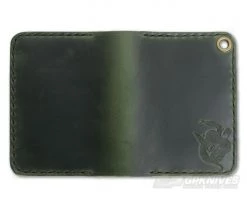 Hitch & Timber Trucker's Hitch Antique Green Leather Fold-Over EDC Utility Wallet -Cheap Knife Accessories Store truckerhitch ag 3