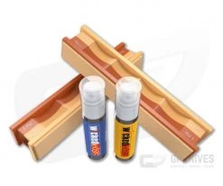 Wicked Edge 1/0.5 Micron Diamond Emulsion and Leather Strops Pack