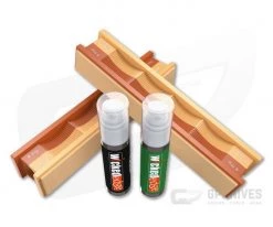 Wicked Edge 4/2 Micron Diamond Emulsion and Leather Strops Pack